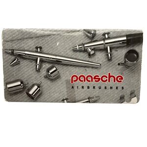Paasche Airbrush H Series Single Action Siphon Feed Kit Brown Wood Handle USA